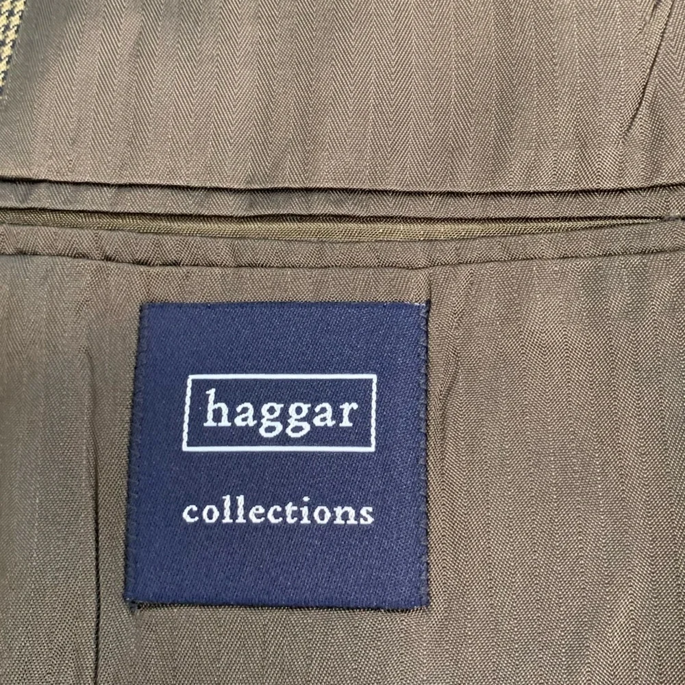 Haggar Men's Brown Houndstooth Pattern Sport Coat Blazer
